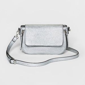Silver Metallic Crossbody Purse
